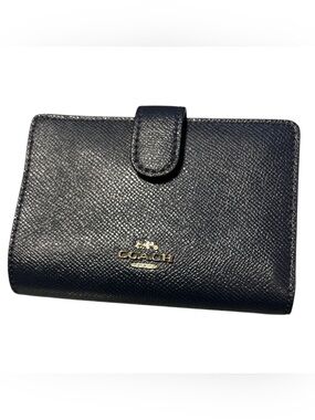 Coach Navy Blue Snap Closure Wallet